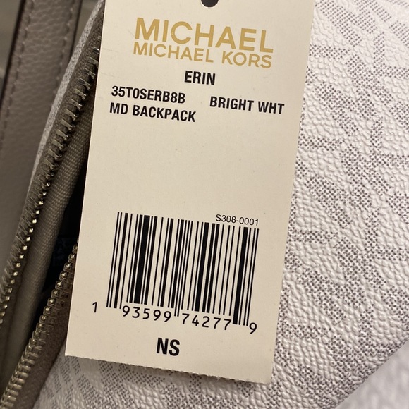 Michael Kors Erin style bright white medium backpack. Never used with tag. - Picture 5 of 6